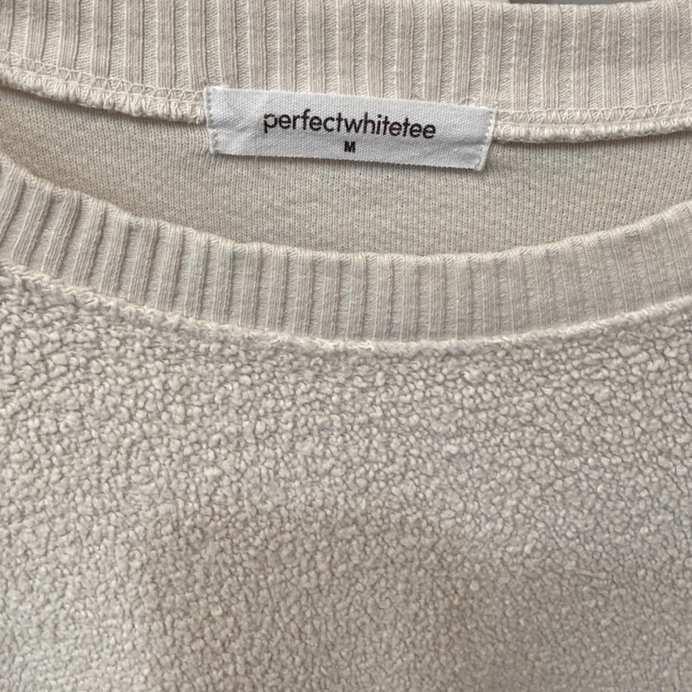 perfectwhitetee oversized Cream Textured Long-Sleeve Pullover - Picture 2 of 4